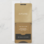 Retro Gold Handheld Gaming II Birthday Invitation Einladung (Rückseite)