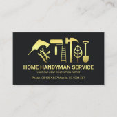 Retro Gold Handyman Tools Motif Visitenkarte (Vorderseite)