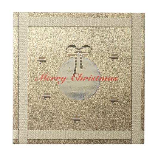 Retro Gold Holiday Vibe Fliese (Vorderseite)