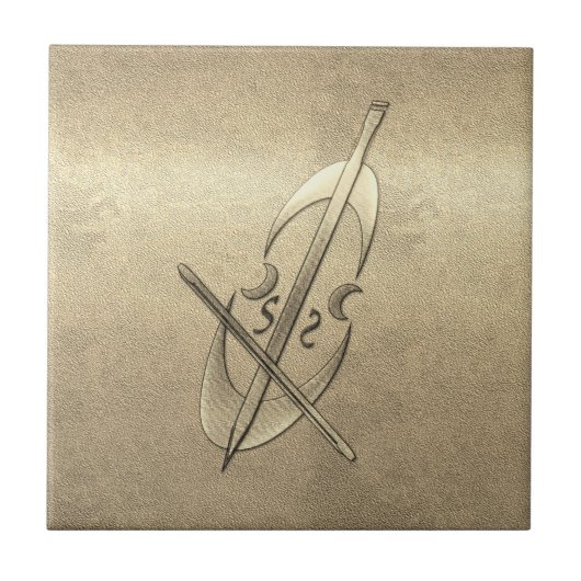 Retro Gold Holiday Vibe Fliese (Vorderseite)