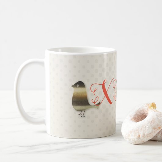 Retro Gold Holiday Vibe Kaffeetasse (Mit Donut)