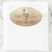 Retro Gold Holiday Vibe Ovaler Aufkleber (Tasche)