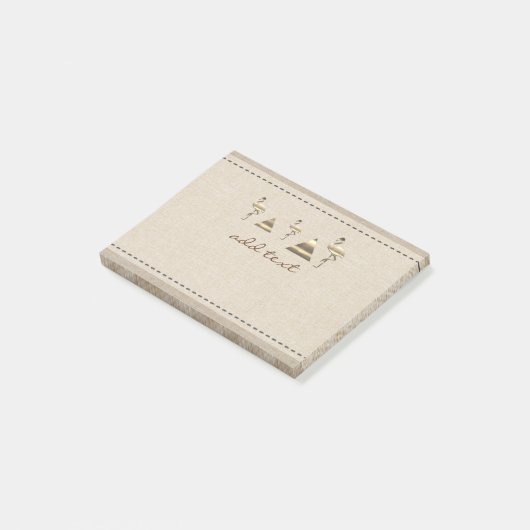 Retro Gold Holiday Vibe Post-it Klebezettel (angewinkelt)