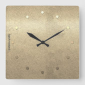 Retro Gold Holiday Vibe Quadratische Wanduhr (Vorderseite)