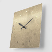 Retro Gold Holiday Vibe Quadratische Wanduhr (Winkel)