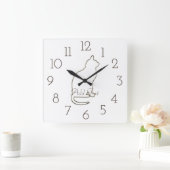 Retro Gold Holiday Vibe Quadratische Wanduhr (Zuhause)