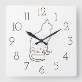 Retro Gold Holiday Vibe Quadratische Wanduhr