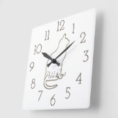 Retro Gold Holiday Vibe Quadratische Wanduhr (Winkel)