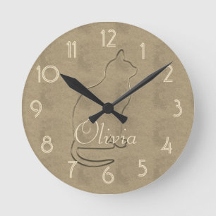 Retro Gold Holiday Vibe Runde Wanduhr