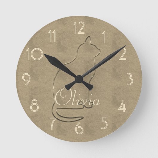 Retro Gold Holiday Vibe Runde Wanduhr (Vorderseite)