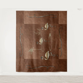 Retro Gold Holiday Vibe Wandteppich