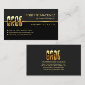 Retro Gold Line Gray Shades Gebäude Visitenkarte (Vorne/Hinten)