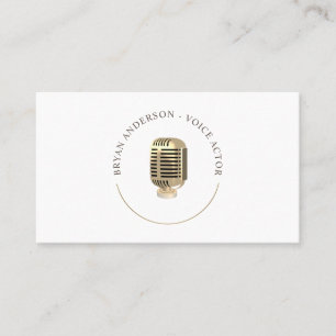 Retro-Gold-Mikrofon-Logo-Visitenkarte Visitenkarte