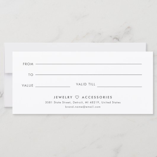 Retro Gold Salon Store Geschenkgutschein (Rückseite)