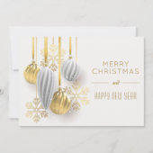 Retro Gold Silver Ornamente Weihnachten (Vorderseite)