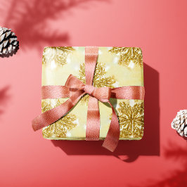 Retro Gold Snowflakes Urlaubspapier Geschenkpapier
