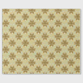 Retro Gold Snowflakes Urlaubspapier Geschenkpapier (Flach)