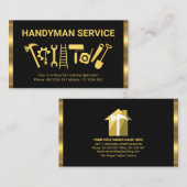 Retro Gold Stripes Handyman Tools Visitenkarte (Vorne/Hinten)