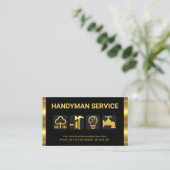Retro Gold Strips Handyman Tool Icons Visitenkarte (Stehend Vorderseite)