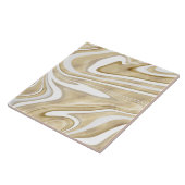 Retro Gold Swirl Liquid Painting Ästhetische Gesta Fliese (Seite)