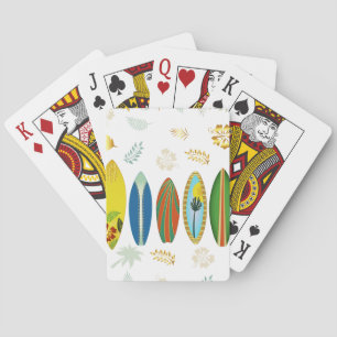 Retro Gold Tropical Coastal Surfboards Spielkarten