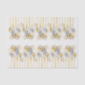 Retro Gold und Silber Weihnachtsschmuck Seidenpapier (Vorderseite)