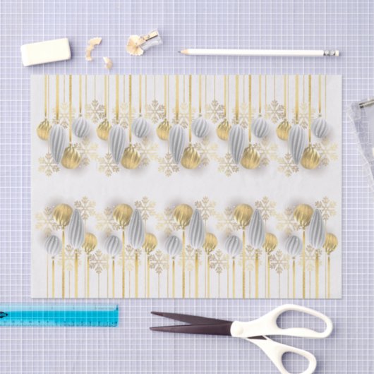 Retro Gold und Silber Weihnachtsschmuck Seidenpapier (Handwerk)