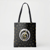 Retro Gold und Silver Effekt Musical Notes Tasche (Vorderseite)