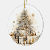 Retro Gold Weihnachtsbaum Keramik Ornament (Links)