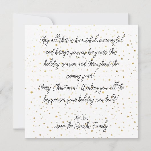 Retro Gold Weihnachtsbaum Weihnachtskarte (Rückseite)