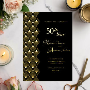 Retro Golden 50. Jubiläum Folieneinladung