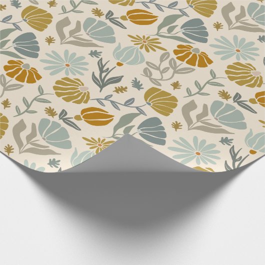 Retro Golden Daisies Geschenkpapier (Ecke)