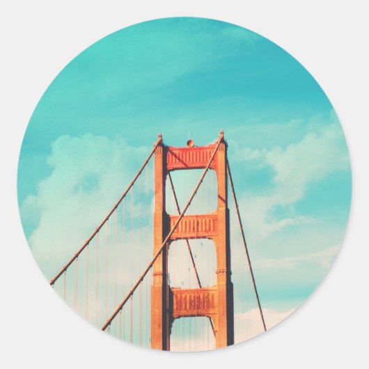 Retro Golden Gate San Francisco Sticker (Vorderseite)