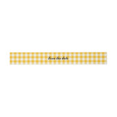 Retro Golden Gingham Einladung Bands Einladungsbanderole (Flach)