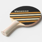 Retro Golden Horizon Angled Striping with Name Tischtennis Schläger (Vorderseite)