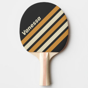 Retro Golden Horizon Schräge Streifen mit Namen Tischtennis Schläger