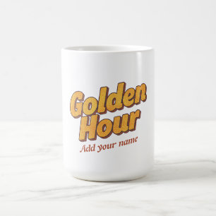 Retro Golden Hour - 90er Ästhetik Groovy Typograph Kaffeetasse