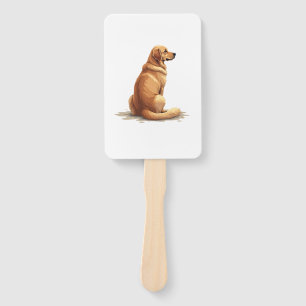 Retro Golden Retriever Rückansicht Hundeliebhaber Fächer