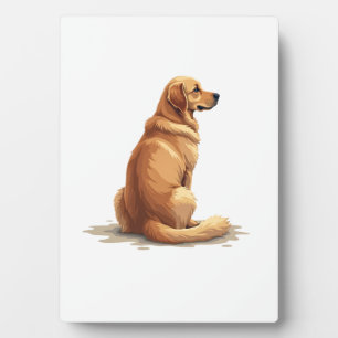 Retro Golden Retriever Rückansicht Hundeliebhaber  Fotoplatte