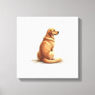 Retro Golden Retriever Rückansicht Hundeliebhaber  Leinwanddruck