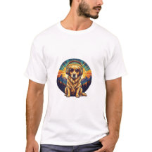 Retro Golden Retriever Sonnenuntergang T-Shirt