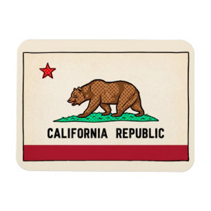 Retro Golden State Bär Kalifornien Republik Magnet
