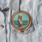 Retro Golden Stylish Portrait Foto Display Button (Beispiel)
