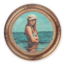 Retro Golden Stylish Portrait Foto Display