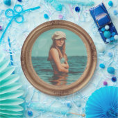 Retro Golden Stylish Portrait Foto Display Pappteller (Party)