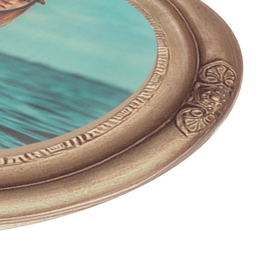 Retro Golden Stylish Portrait Foto Display Schneidebrett (Ecke)