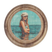 Retro Golden Stylish Portrait Foto Display Schneidebrett (Vorderseite)