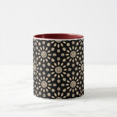 Retro Golden Sun Boho Blumenmuster Tasse (Zentrum)