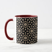 Retro Golden Sun Boho Blumenmuster Tasse (Links)