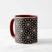 Retro Golden Sun Boho Blumenmuster Tasse (Vorderseite Links)